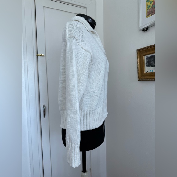 Primark White V-Neck Collared Sweater with Frocket - 2XS - EUC - Picture 4 of 5